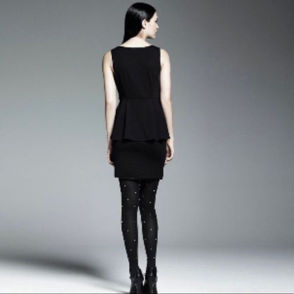 nwt Catherine Malandrino Faux Leather Peplum Dress Size 6 - Picture 2 of 9